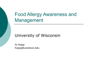 Food Allergy - University of Wisconsin