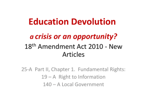 Education Devolution 18 Amendment
