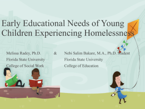 Early Educational Needs of Young Children Experiencing