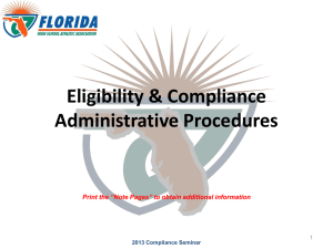 Eligibility & Compliance Procedures
