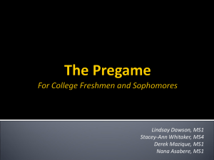 Freshman-Sophomore Presentation