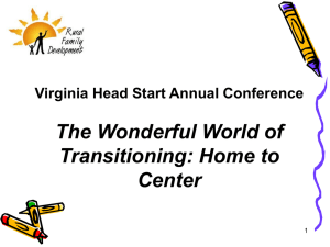 The Wonderful World of Transitioning: Home to Center
