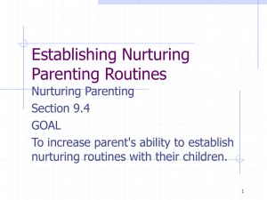 Section 9.4 Establishing Nurturing Routines
