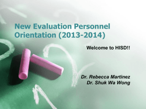 New Evaluation Personnel Training PowerPoint