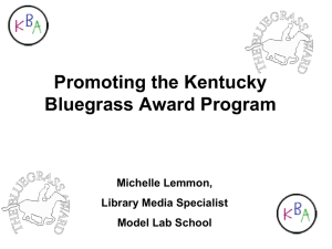 Promoting the Kentucky Bluegrass Award Program ( PPT )