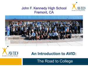 An Introduction to AVID at JFKHS Powerpoint Presentation