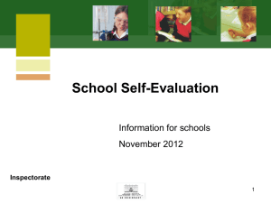School Self-Evaluation Inspectorate Presentation