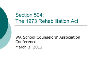 Section 504 - Washington School Counselor Association