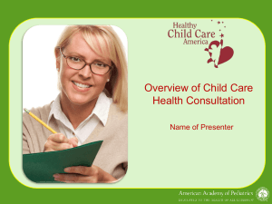 Child Care Health Consultation