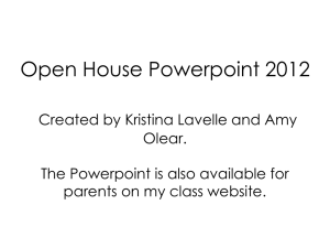 Open House powerpoint 2013