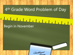 Word Problem of the Day PPT