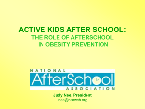 active kids after school: the role of afterschool in