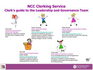 NCC Clerking Service Clerk`s guide to the Leadership and