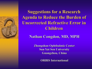 Prof Nathan Congdon_ The Refractive Error Research Agenda