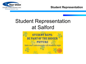 Student Representation at Salford