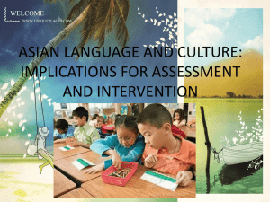 asian language and culture: implications for assessment and treatment