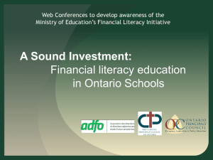 Financial Literacy - Ontario Principals` Council