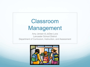 Classroom Management - Comments on
