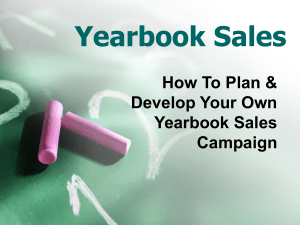 How To Plan & Develop Your Own Yearbook Sales