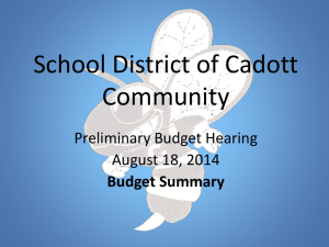 Welcome Back - School District of Cadott Community