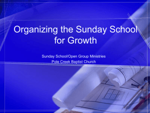 Organizing The Sunday School For Growth