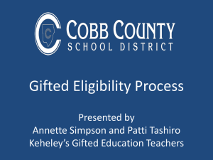 Cobb County`s Gifted Eligibility Process