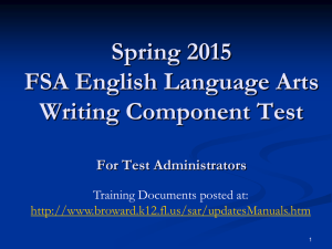 Spring 2015 FSA English Language Arts Writing Component Test