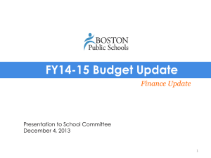 Budget Update - Boston Public Schools