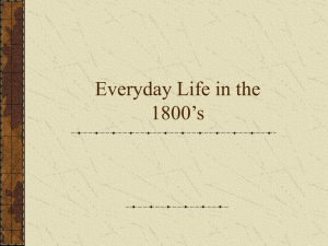 Everyday Life in the 1800`s