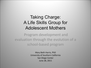 Taking Charge: A Life Skills Group for Adolescent Mothers