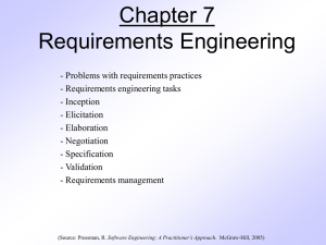 Chapter 7 - Requirements Engineering