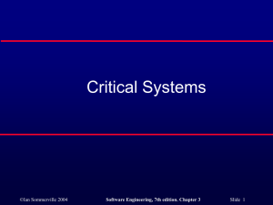 Critical Systems Engineering