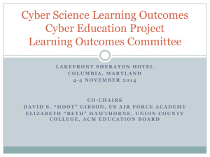 learning outcomes - The Cyber Education Project