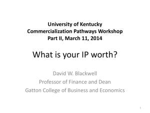David Blackwell - What is your IP worth