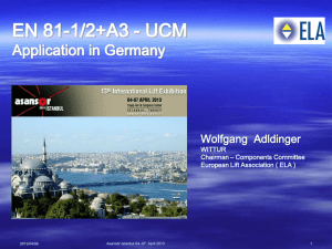EN 81-1/2+A3 - UCM Application in Germany
