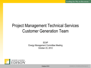 SCE Customer Generation Presentation