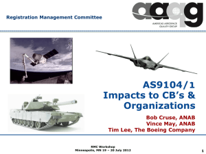 AS9104/1 Impacts