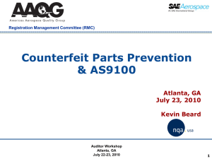 Counterfeit Parts Prevention & AS9100