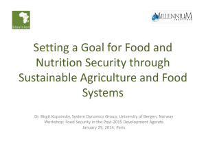Setting a Goal for Food and Nutrition Security through