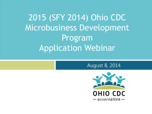 FY 2013 CDC Microenterprise Business Development Program