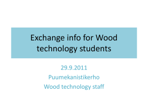 Exchange info for Wood technology students
