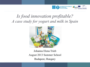 Is food innovation profitable? A case study for yogurt and milk in Spain