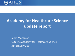 AHCS update - NHS Education for Scotland