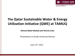 The Qatar Sustainable Water & Energy Utilization Initiative (QWE)