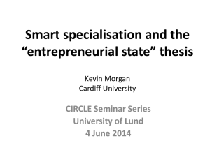 Smart specialisation and the “entrepreneurial