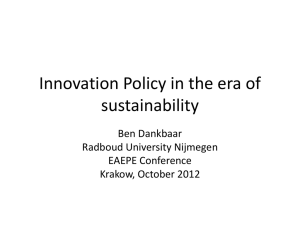 Innovation Policy in the era of sustainability