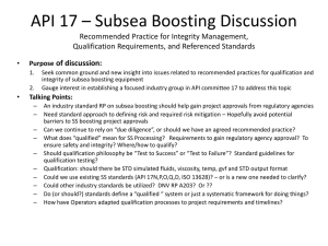 API 17 Subsea Boosting Discussion