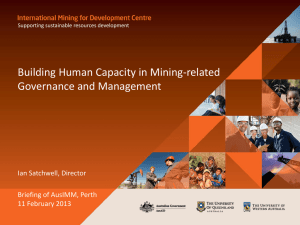 Building Human Capacity in Mining