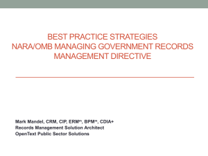 Past Practices Managing Government Records Directive