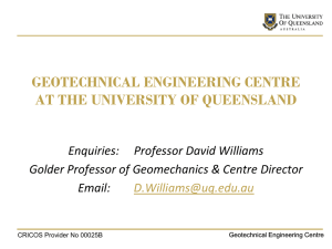 GEOTECHNICAL ENGINEERING CENTRE AT THE